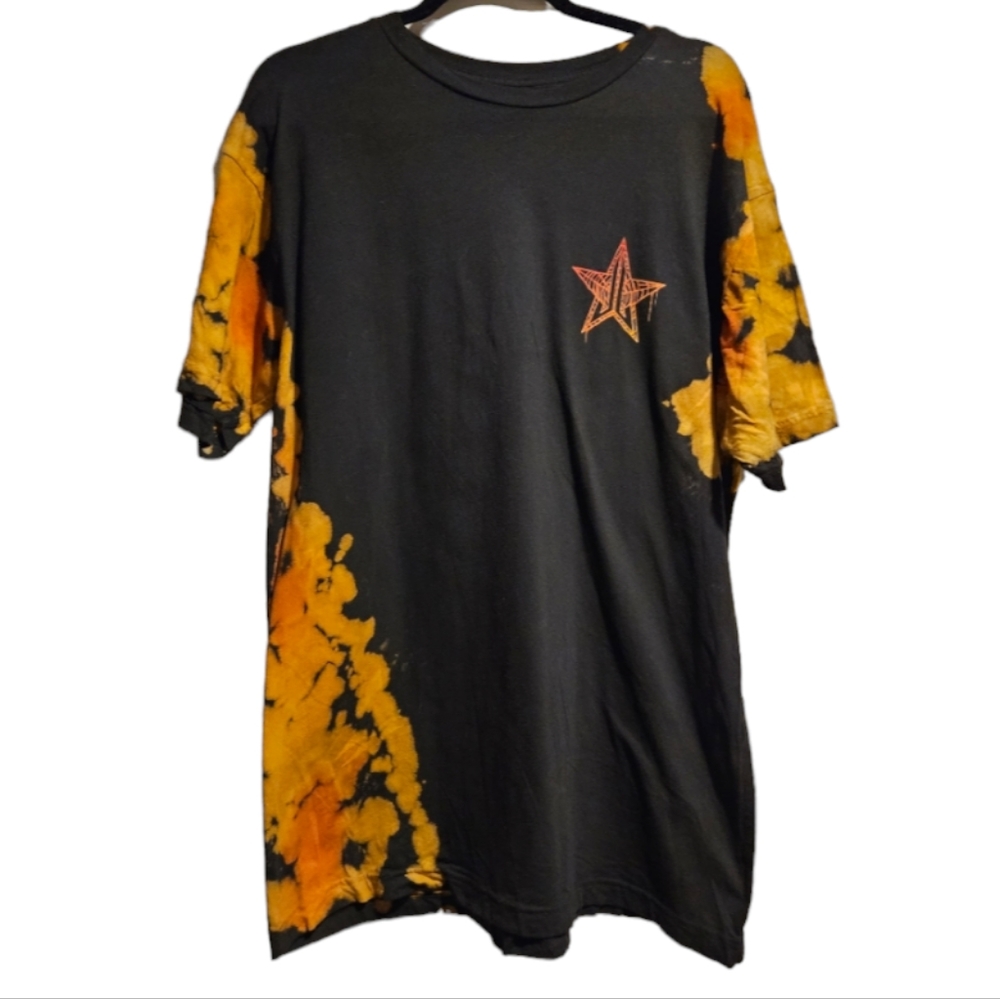 Jeffree Star Fashion Extra Large XL Shirt Black Orange Tie Dye Short Sleeve Top